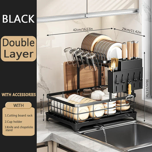 Adjustable Tier Dish Drying Rack