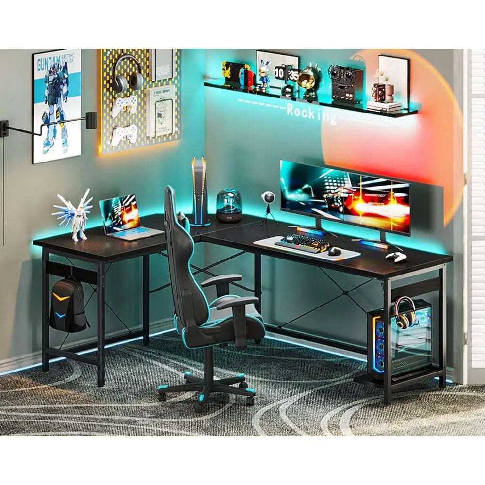 66" L-Shaped Gaming Desk