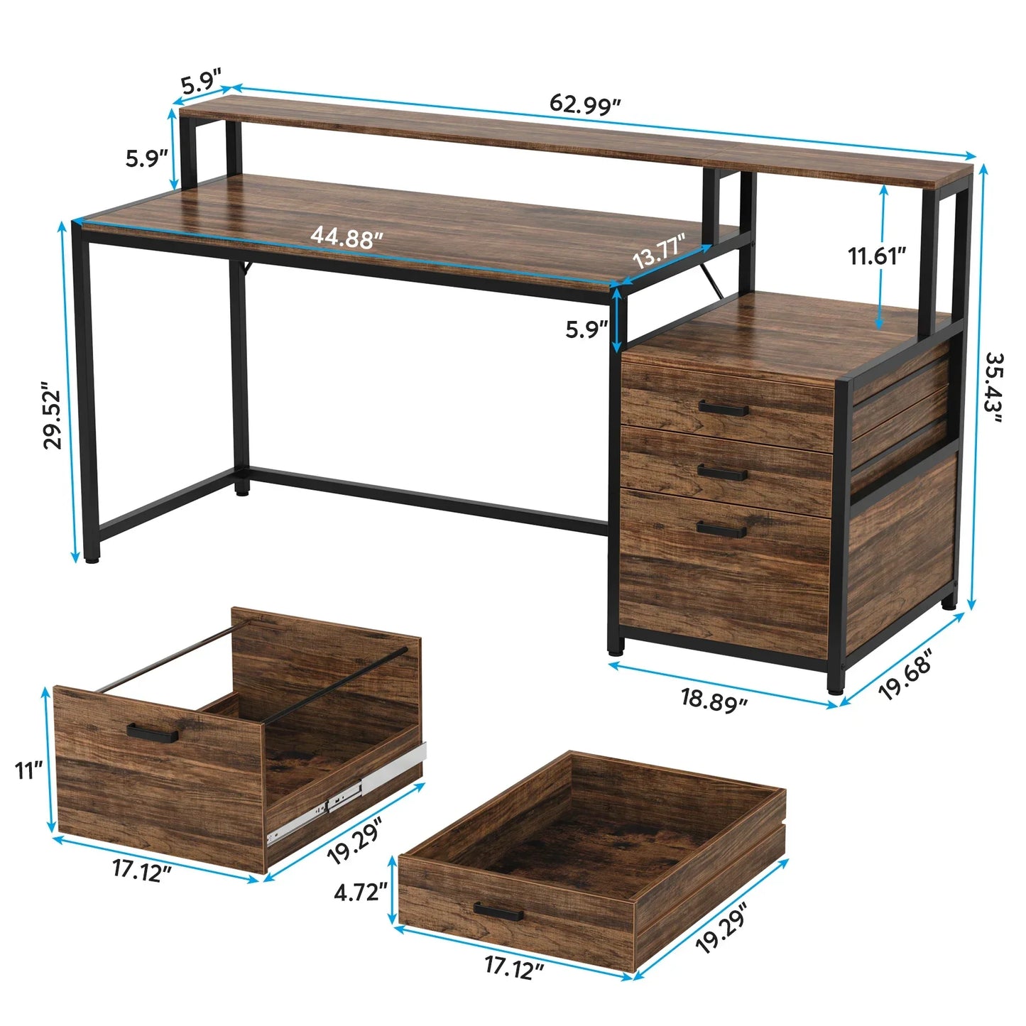 Tribesigns 63 Inch Computer Desk