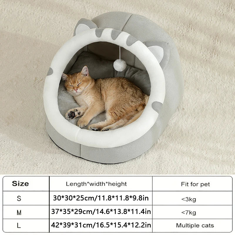 Warm Cozy Cat Cave Bed