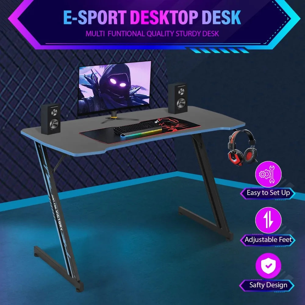 ZUIYU 47-Inch Z-Shaped Gaming Desk