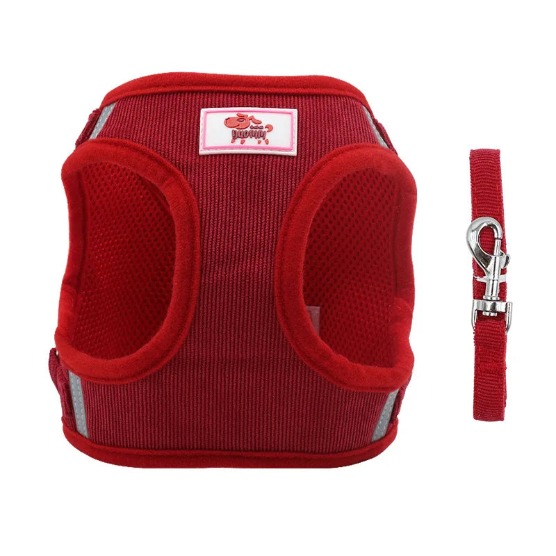 YUDODO Reflective Corduroy Dog Harness Set