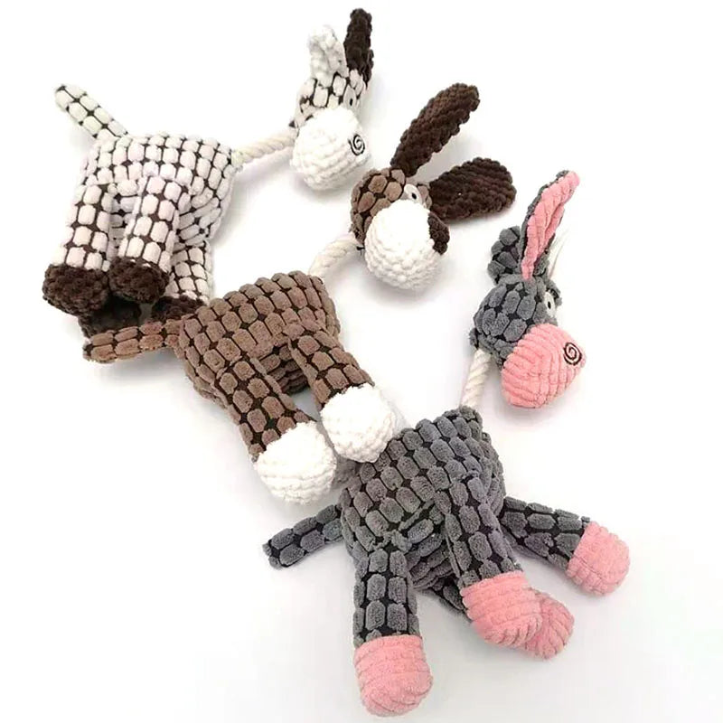 YOUSE Corduroy Donkey Dog Chew Toy