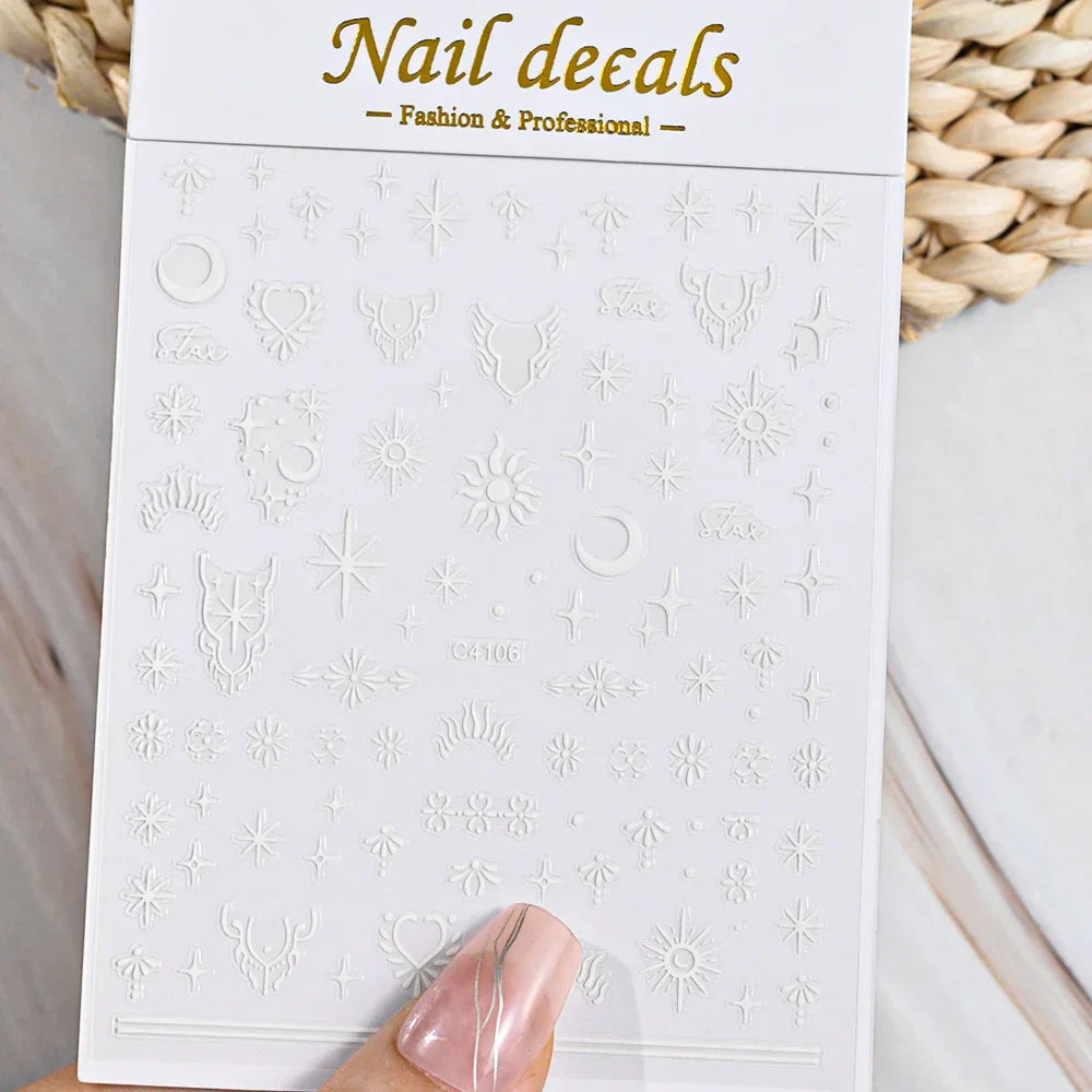 3D Metal Flame Nail Stickers