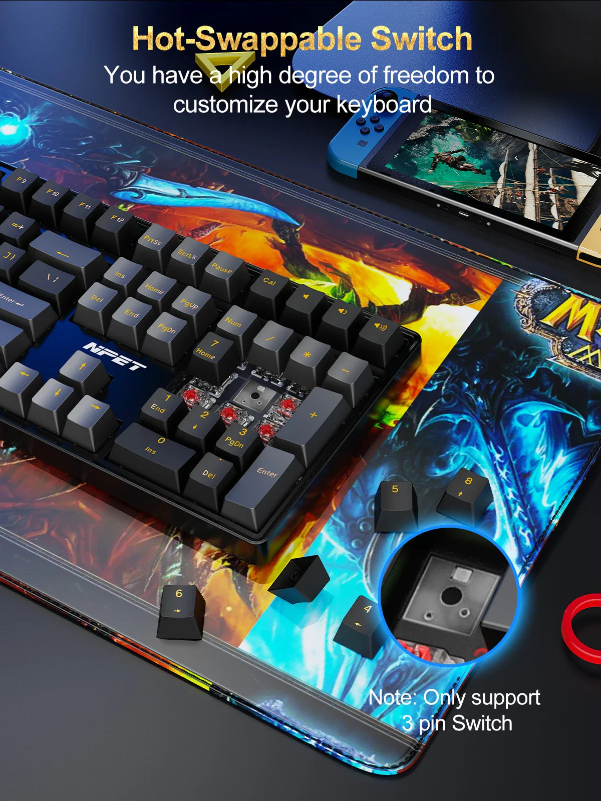 NPET 87 Keys RGB Keyboard
