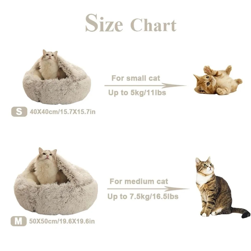 Warm Plush Enclosed Pet Bed