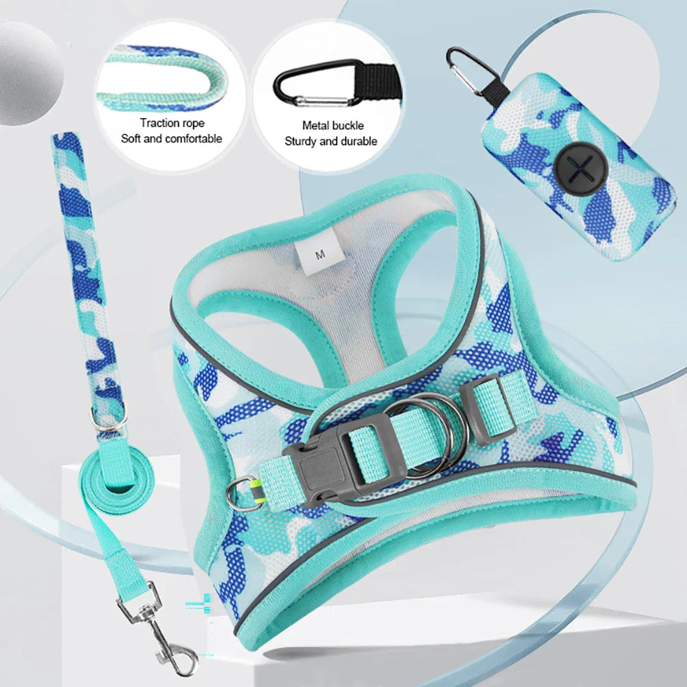 Adjustable Mesh Pet Harness Set