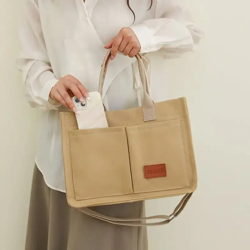 Canvas Tote Bags Women Mommy Bag Large Capacity and multi pockets Hand Bag