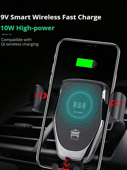 15W Gravity Sensor Wireless Car Charger, Qi-Compatible for iPhone & Android
