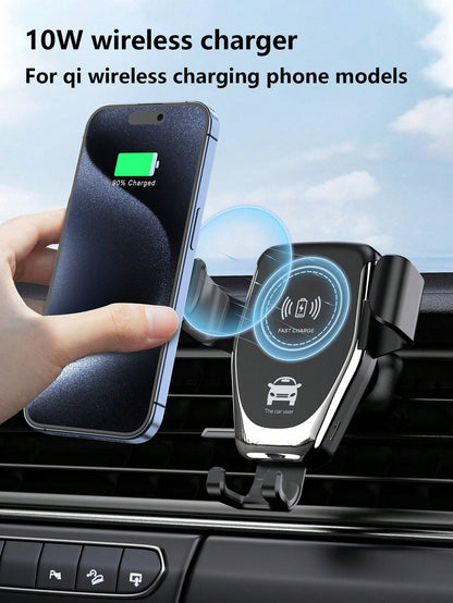 15W Gravity Sensor Wireless Car Charger, Qi-Compatible for iPhone & Android
