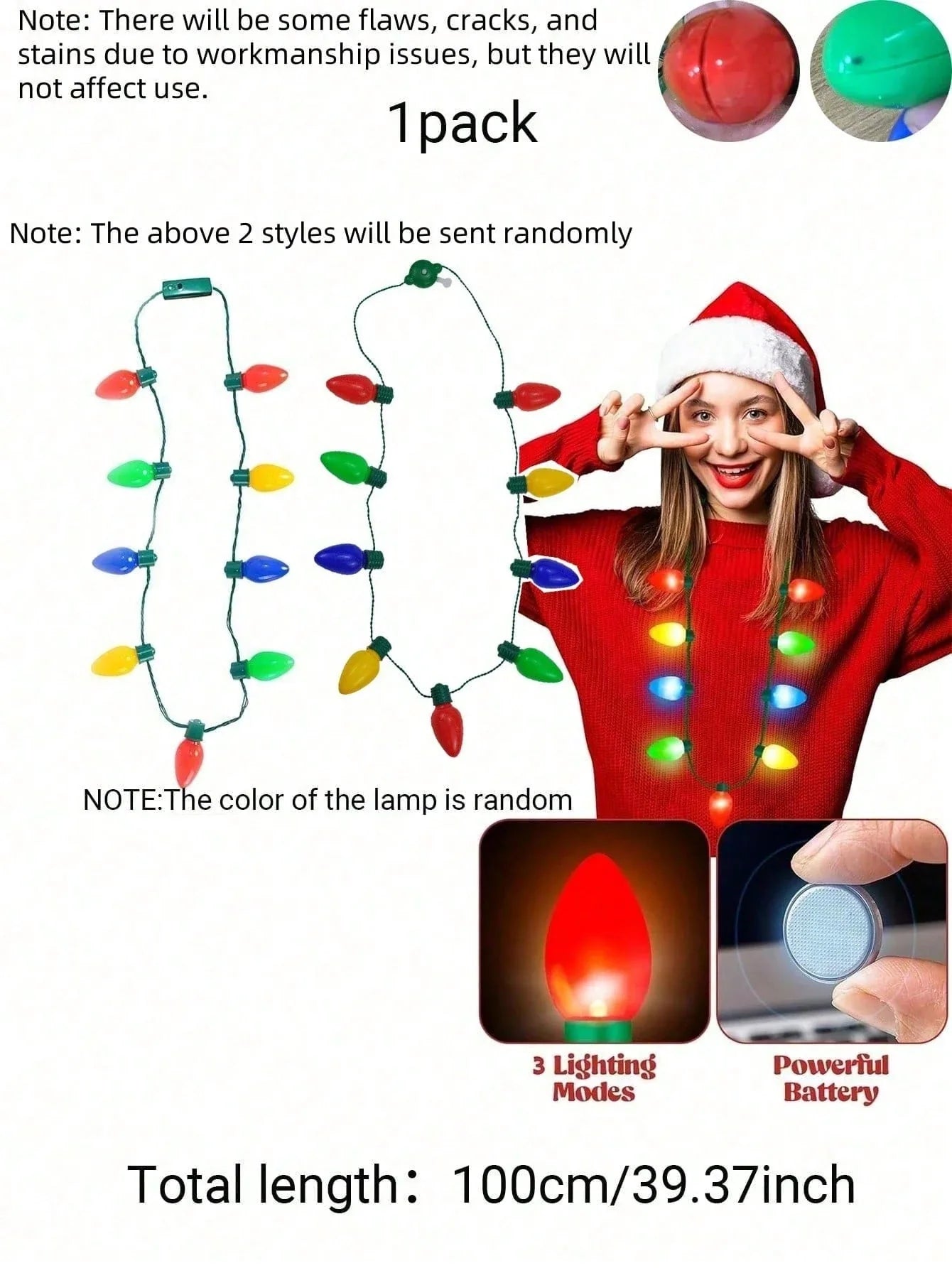 LED Christmas Party Necklace