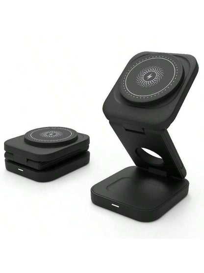 3-in-1 Magnetic Wireless Charger Stand for iPhone, Watch & AirPods
