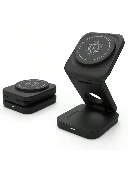 3-in-1 Magnetic Wireless Charger Stand for iPhone, Watch & AirPods
