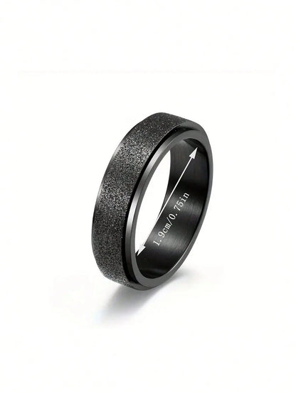 4pcs/set Black Embossed Design Ring