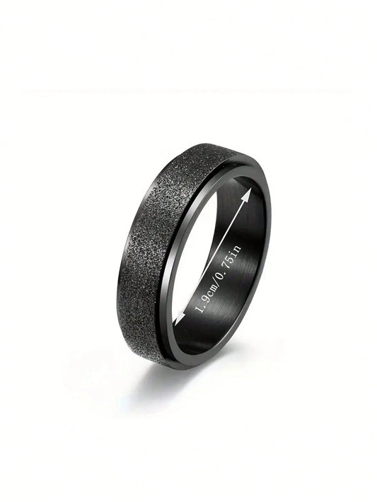 4pcs/set Black Embossed Design Ring