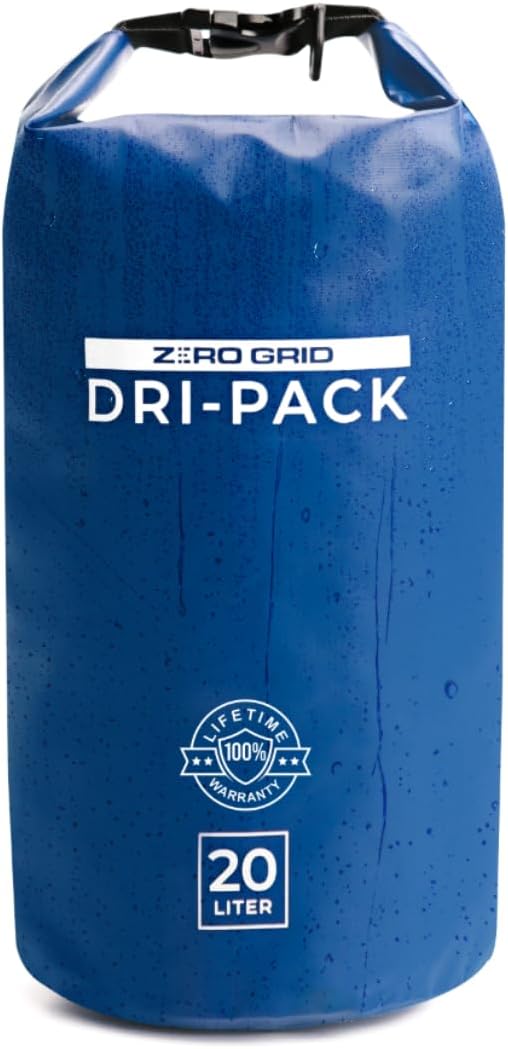 Zero Grid Waterproof Dry Bag - Floating Roll Top Drybag Keeps Dry 10L/20L/30L/40L Sizes for Backpacking, Kayaking, Boating, Camping, Fishing, Hiking, Made from Tough 500D Material