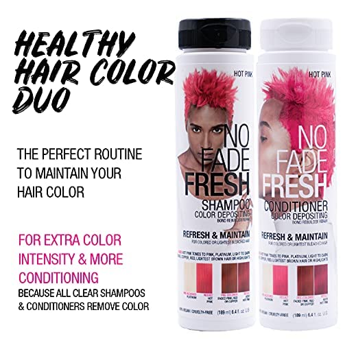 Hot Pink Color Depositing Conditioner - Semi Permanent Hair Color with BondHeal Bond Rebuilder - Pink Hair Dye - Deep Conditioner Hair Mask 6.4 oz