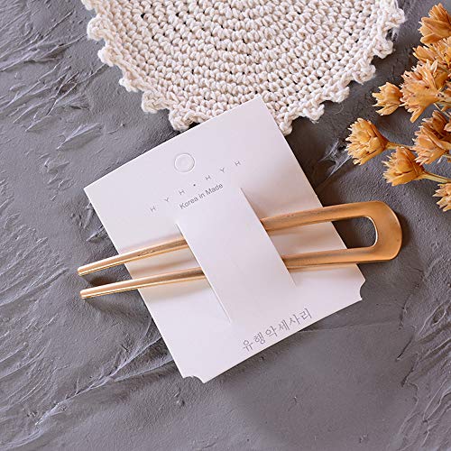 [2 Pack] Benefree U-Shape Hairpins, Bride Hair Accessories Hair Pins Clip Vintage Hair Stick,Hairstyle Chignon for Women Girls-Gold