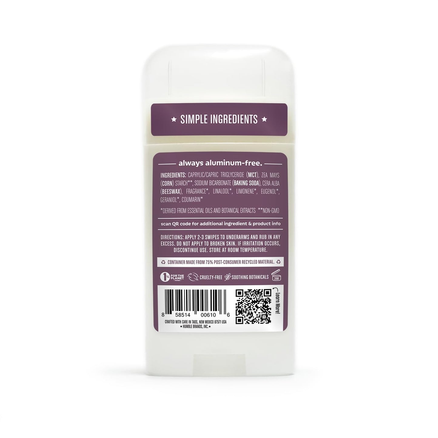 HUMBLE BRANDS Original Formula Aluminum-free Deodorant. Long Lasting Odor Control with Baking Soda and Essential Oils, Assorted, 3-Pack