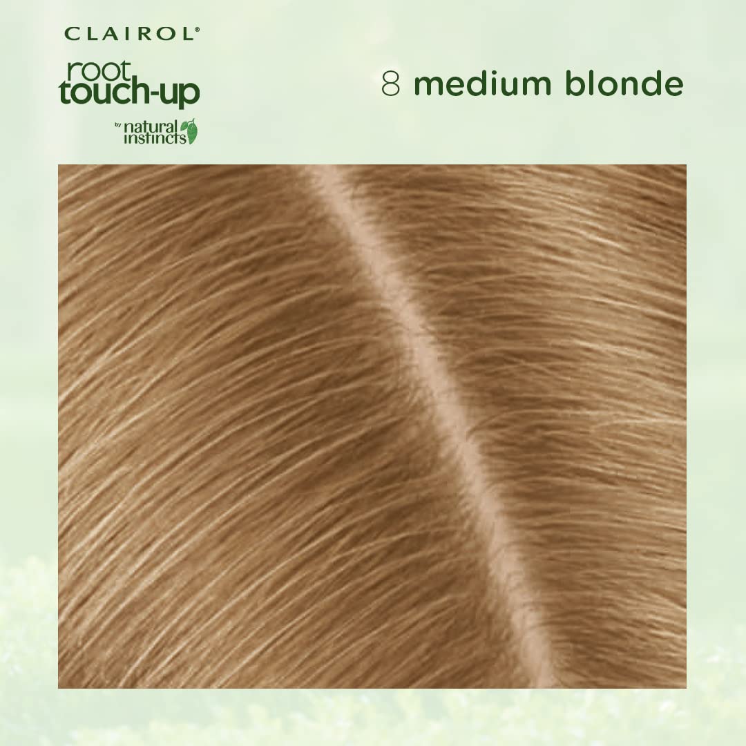 Clairol Root Touch-Up by Natural Instincts Permanent Hair Dye, 8 Medium Blonde Hair Color, Pack of 2