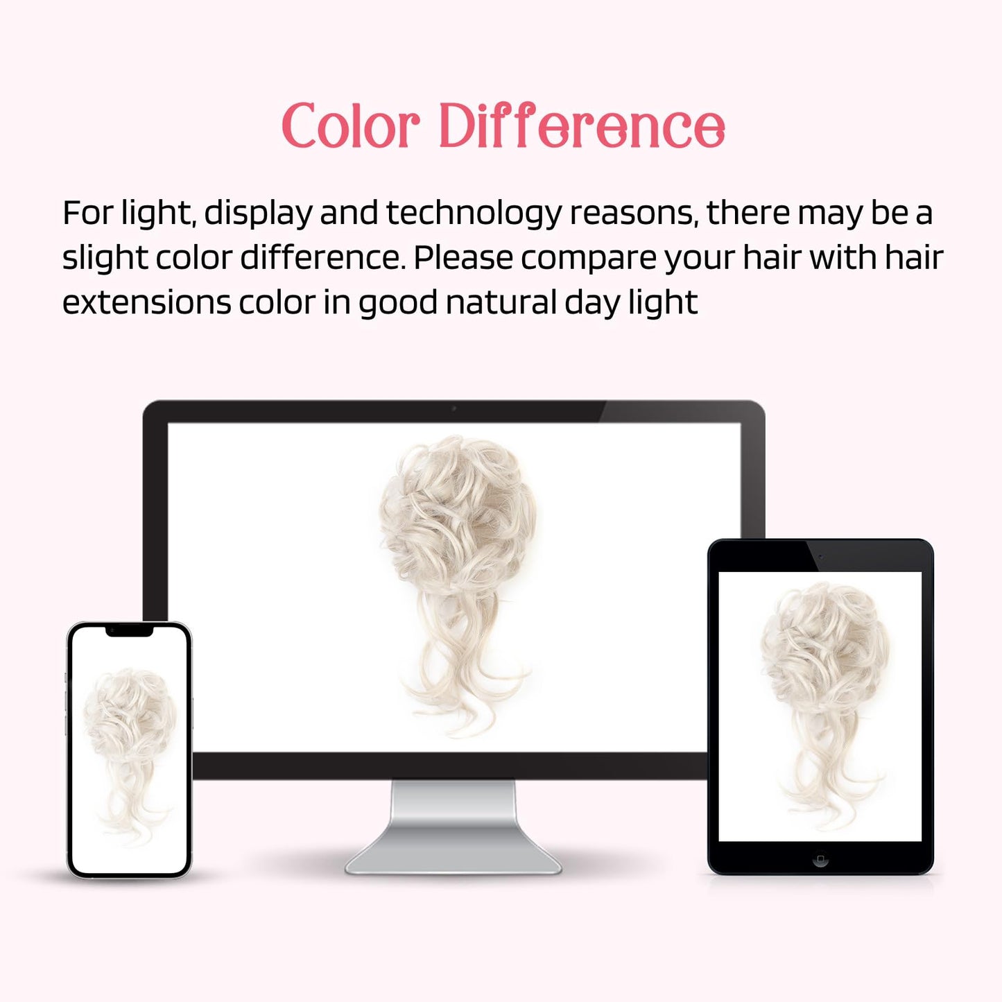 HOOJIH 2PCS Messy Bun Hair Piece, Tousled Updo with Tendrils Hair Bun Extensions Wavy Curly Hair Wrap Ponytail Hairpieces Hair Scrunchies for Women HB010 Dasiy - White Blonde