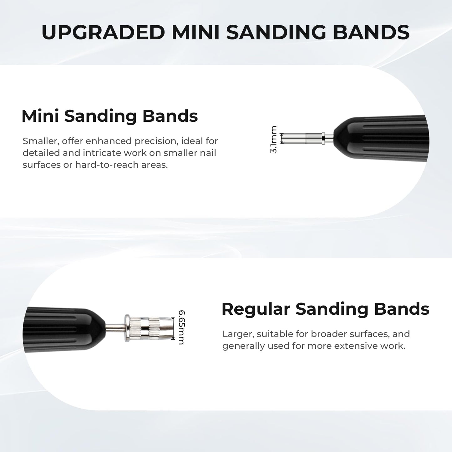 Lavinda Small Sanding Bands Nail Drill Bit, 80 Piece Extra Fine Sanding Bands for Nail Drill with 3.1mm Mandrel Bit for Acrylic Nails Gel Removing Shaping Polishing Nail Salon Use (240 Grit, Black)