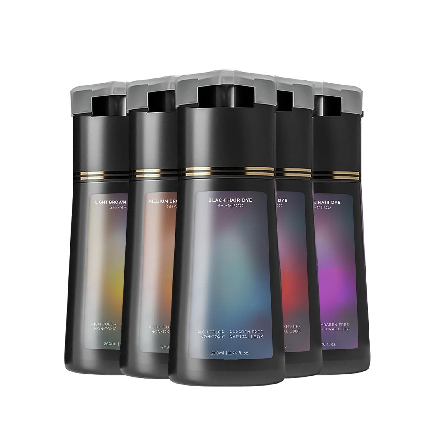 Hair Dye Shampoo, Hair Color Dye, Hair Care Instant Dye Shampoo, Natural Hair Color for Gray Hair Coverage, Suitable for Women & Men (Black)
