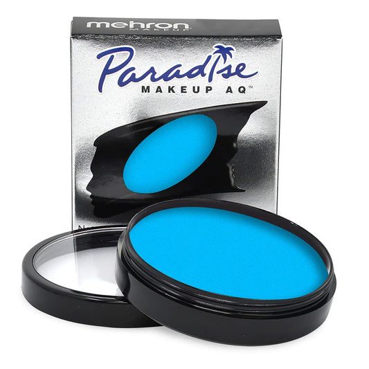 Mehron Paradise FX Neon UV Glow Colors | Pro Water Activated Black Light Reactive Paint for Raves, Costumes, Halloween, & Cosplay | Pro Size 1.4 oz (40 g) (Celestial – Neon Blue/Light Blue)