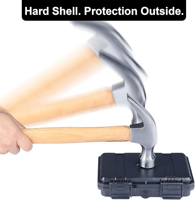 Lykus HC-1710 Mini Hard Case Dry Box with Foam Insert, Interior Size 6.54x3.94x1.46 inch, IP66 Splash-Proof