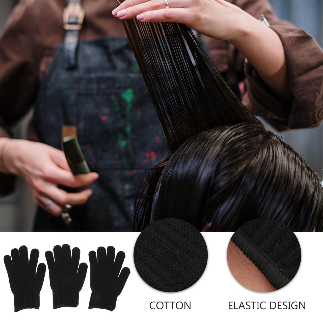 MERRYHAPY 3Pcs Heat Resistant Gloves for Hair Styling Professional Heat Mitts for Curling and Flat Use for Safe Hair Curling and Styling