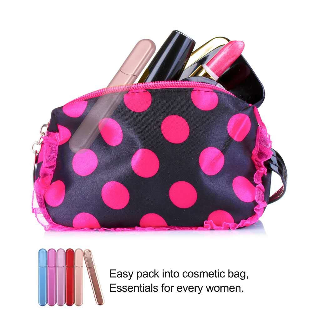 MiDenso Premium Glass Nail File with Case, Crystal Diamond Salon Best Beauty Nail Buffer for Natural and Acrylic Nails Christmas Gift for Woman and Man,Classic Piano Black