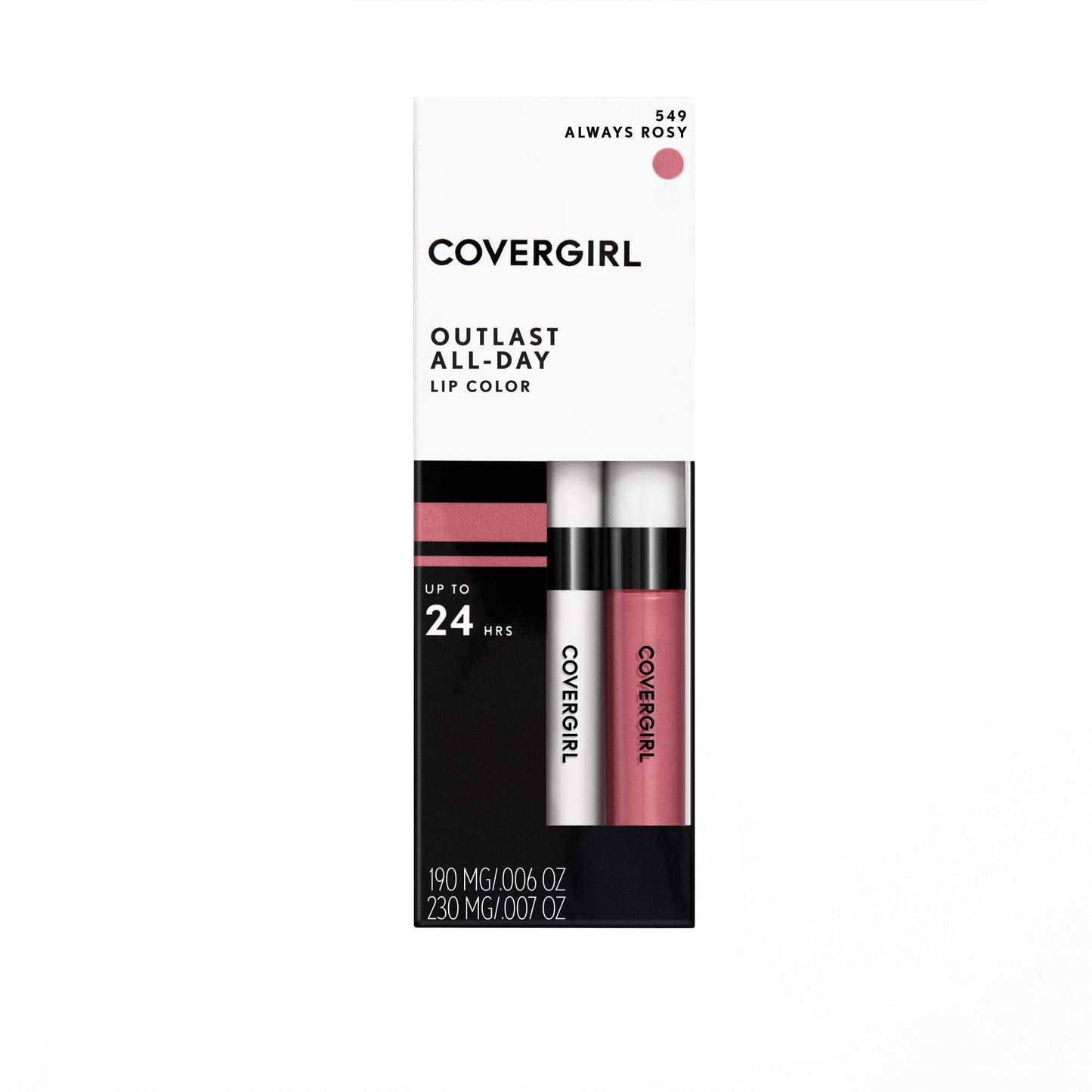 COVERGIRL Outlast All-day Moisturizing Lip Color Set, Always Rosy, 1 Count Pack of 2