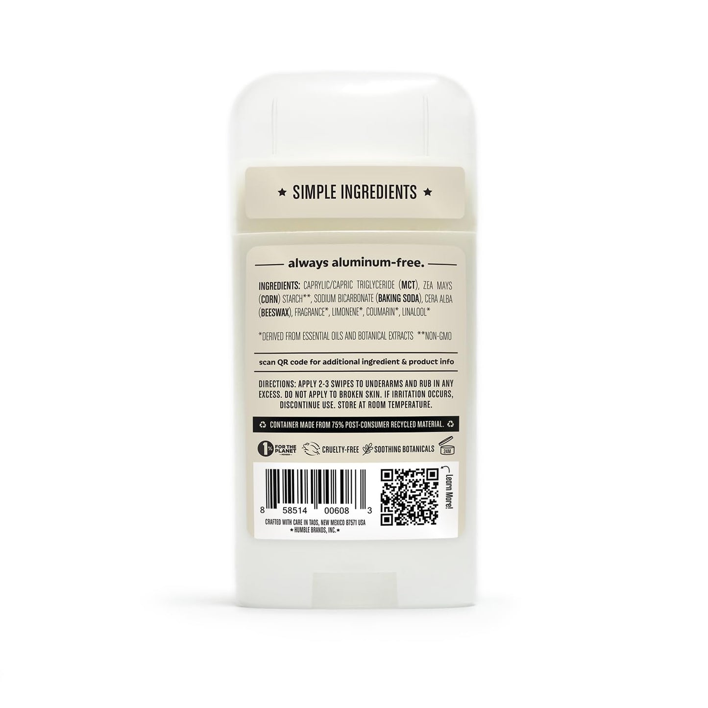 HUMBLE BRANDS Original Formula Aluminum-free Deodorant. Long Lasting Odor Control with Baking Soda and Essential Oils, Assorted, 3-Pack