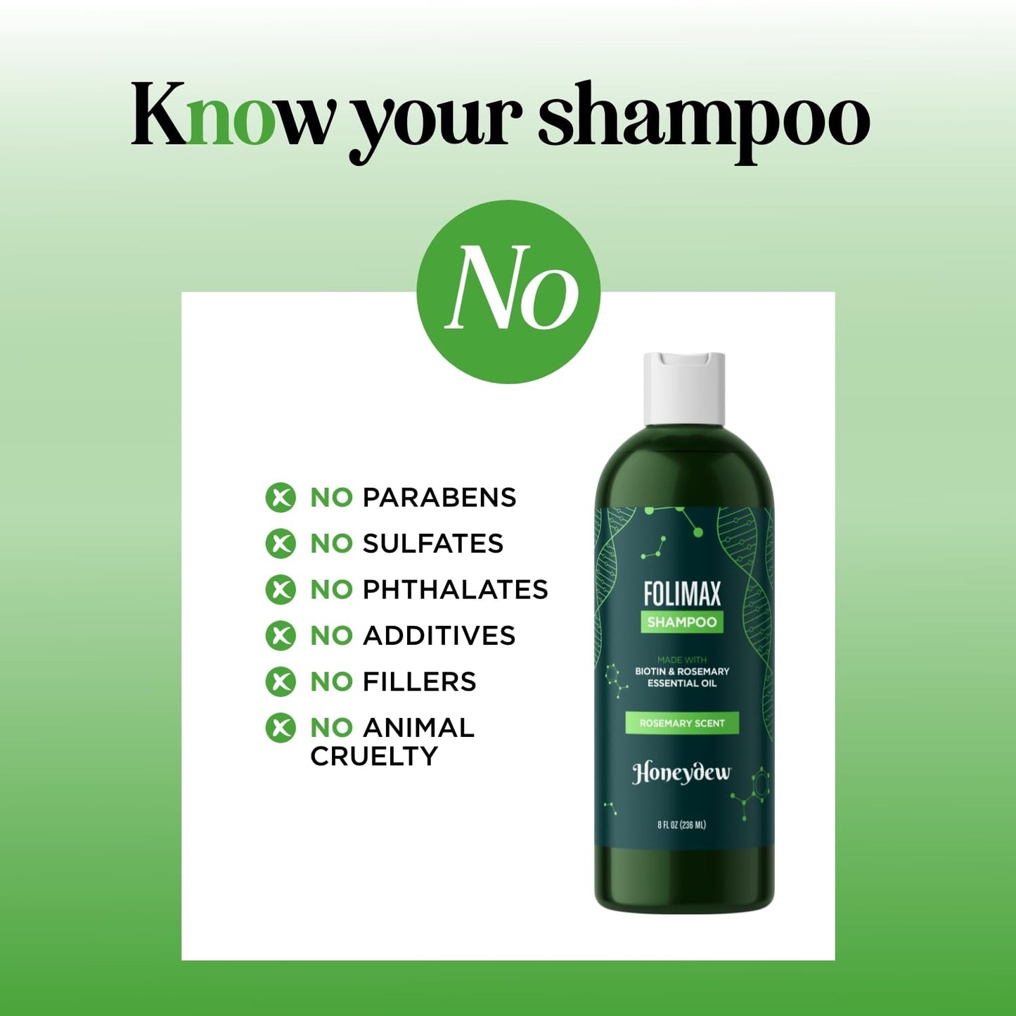 Folimax Biotin Shampoo for Thinning Hair - Thickening Shampoo with Biotin Zinc and Rosemary Oil for Hair Growth - Vegan Sulfate and Paraben Free Volumizing Shampoo for Fine Hair (Rosemary Scent)