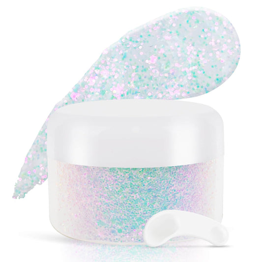 Paminify Light Purple Face Glitter Gel,Mermaid Body Glitter Gel,Singer Concerts Music Festival Rave Accessories,Self-Adhesive Sequins Glitter Body Hair Makeup,Sparkling Chunky for Women(Pink),51ML