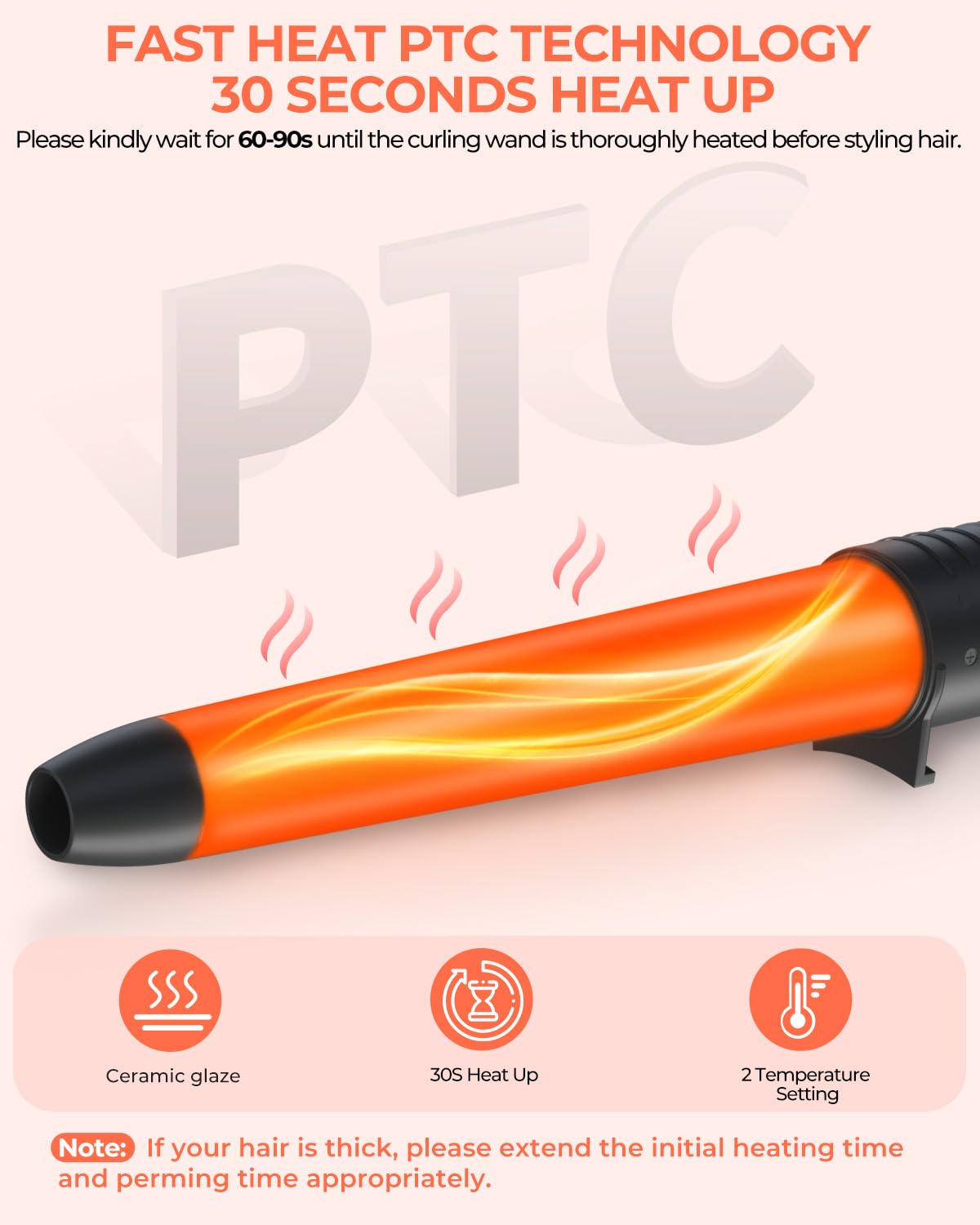 5 in 1 Curling Wand Set: Ohuhu Curling Iron Wand 5Pcs 0.35 to 1.25 Inch Interchangeable Ceramic Barrel Heat Protective Glove 2 Clips Dual Voltage Hair Curler for Girls Women Mother's Day Gift Black