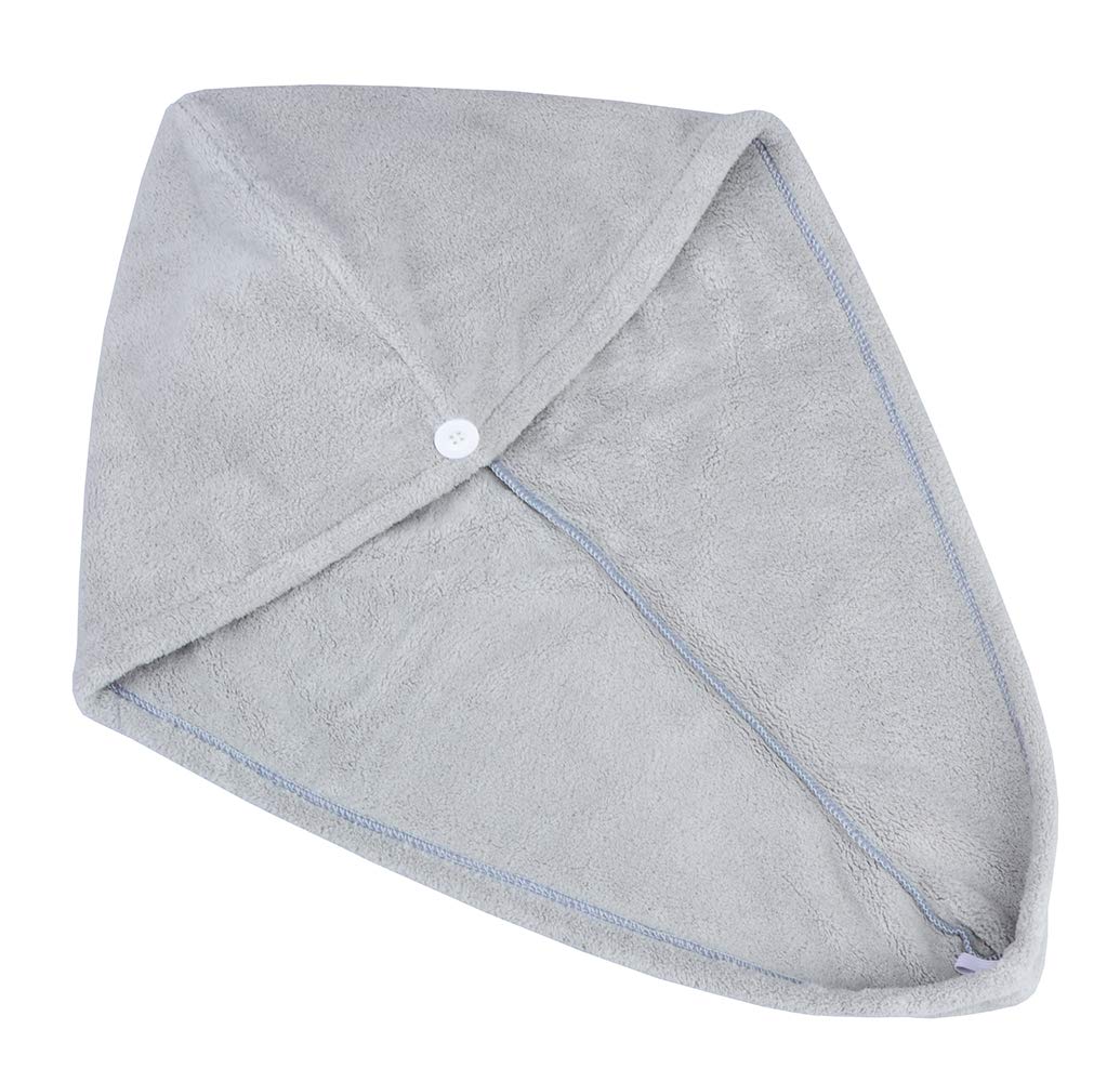 HOPESHINE Women's Soft Shower Hair Towel Twist Hair Turban Wrap Drying Cap Great Gift for Women (Grey 3-Pack)