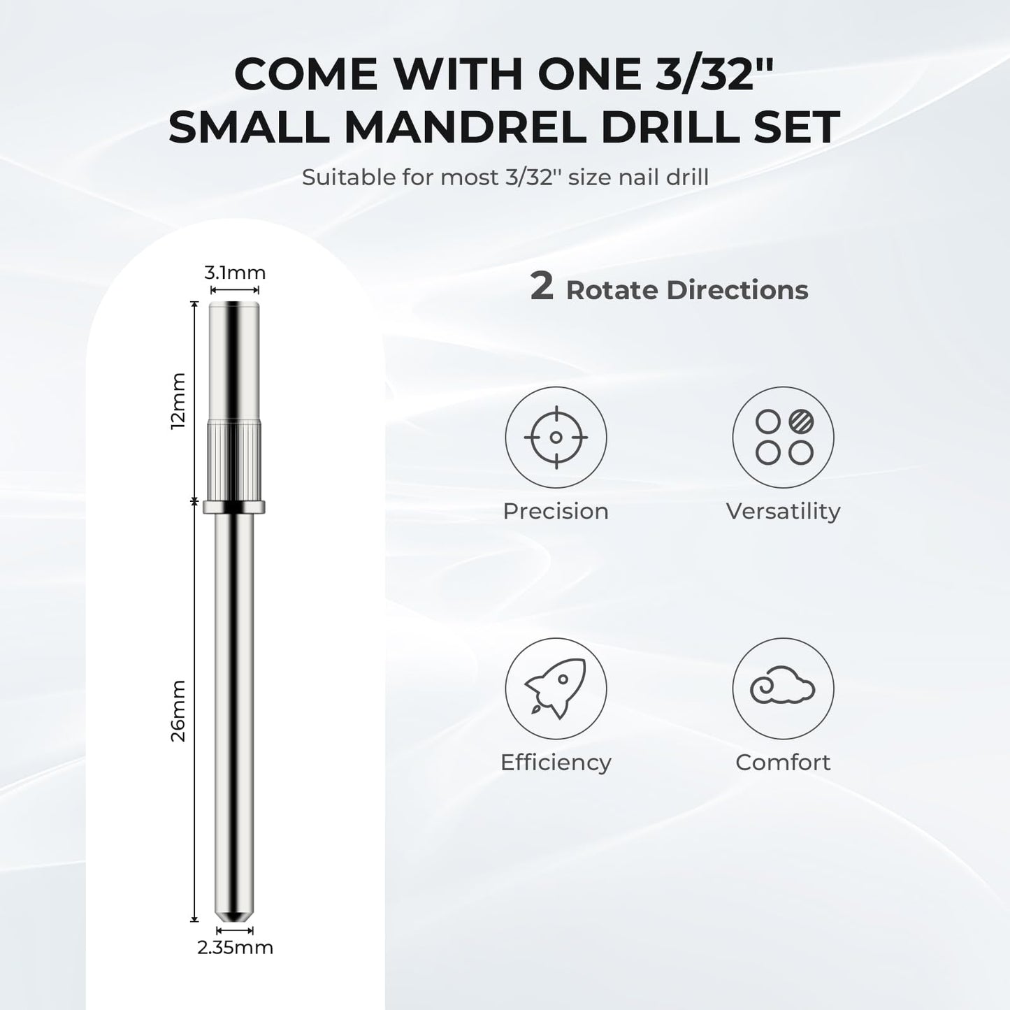 Lavinda Small Sanding Bands Nail Drill Bit, 80 Piece Extra Fine Sanding Bands for Nail Drill with 3.1mm Mandrel Bit for Acrylic Nails Gel Removing Shaping Polishing Nail Salon Use (240 Grit, Black)