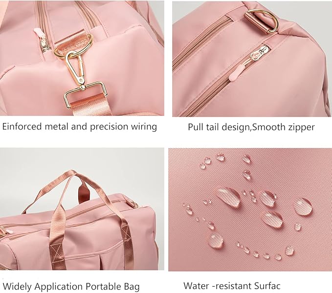 ZUEVI Sports Gym Duffel Bag for Men or Women Waterproof Weekender Travel Bag with Shoes Compartment Dry and Wet Separation for Training Swim Yoga(RED)