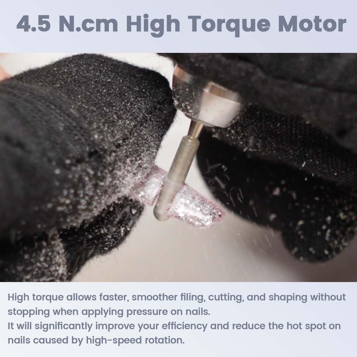 Delanie Professional Nail Drill High Torque 35000 RPM Rechargeable Portable Electric Nail File Filer for Acrylic Gel with Cuticle Bits, Salon Manicure Tool, Black