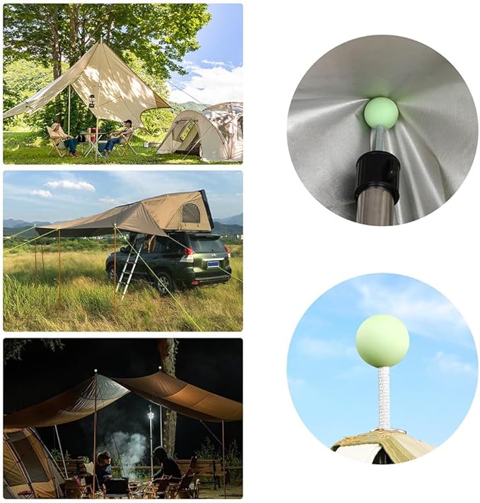 ZYAMY 5pcs Tent Pole Lightning Cap, Tent Building Pole Connector, Anti Puncture Ball for Camping and Hiking, TPR Rubber Cap for Outdoor Use