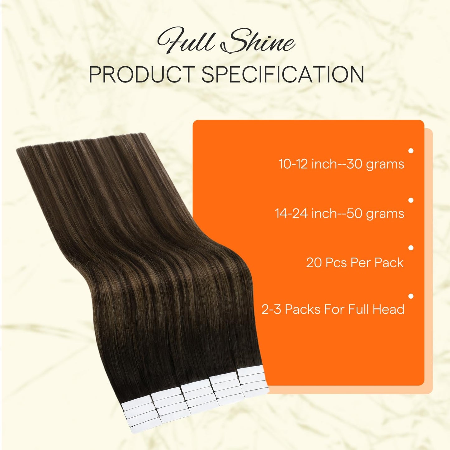 Full Shine Tape in Hair Extensions 30g 12 Inch Double Sided Tape in Extensions Color 2 Fading to 8 Ash Brown Highlight 2 Darkest Brown Balayage Straight Remy Hair Extensions Tape Ins 20PCS for Women