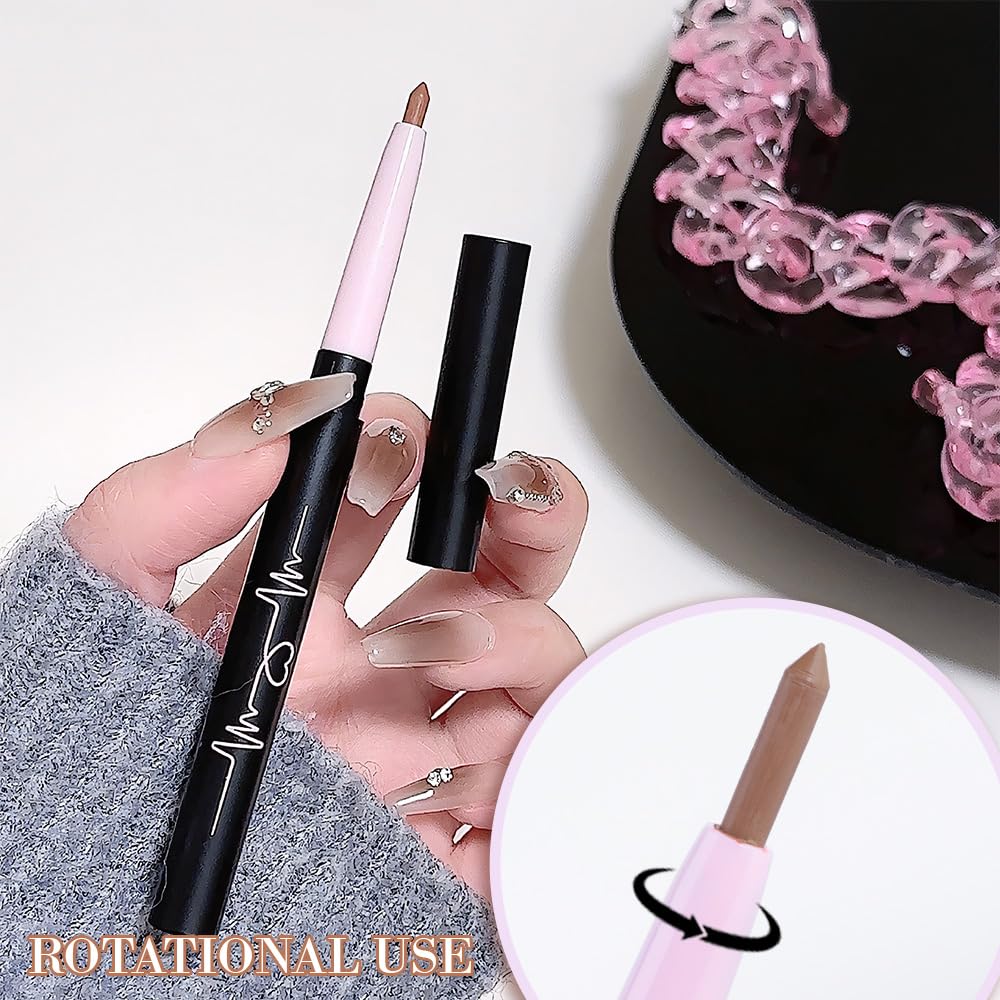 1PCS Retractable Lip Liner Pencils, Brown Matte, High Pigmented Natural Lip Makeup Pencils, Non-transfer, Waterproof, Long-lasting Quick-Drying Lipstick Pencil , Not Easy to Fade Lip Gloss Pen. 02