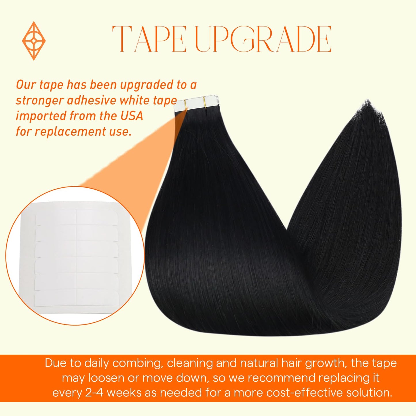 Full Shine Tape in Hair Extensions Human Hair Color 1 Jet Black Skin Weft Tape in Extensions 14 Inch invisible Tape in Hair Extensions Real Human Hair 40 Pcs Long Hair Extensions 100 Gram For Women