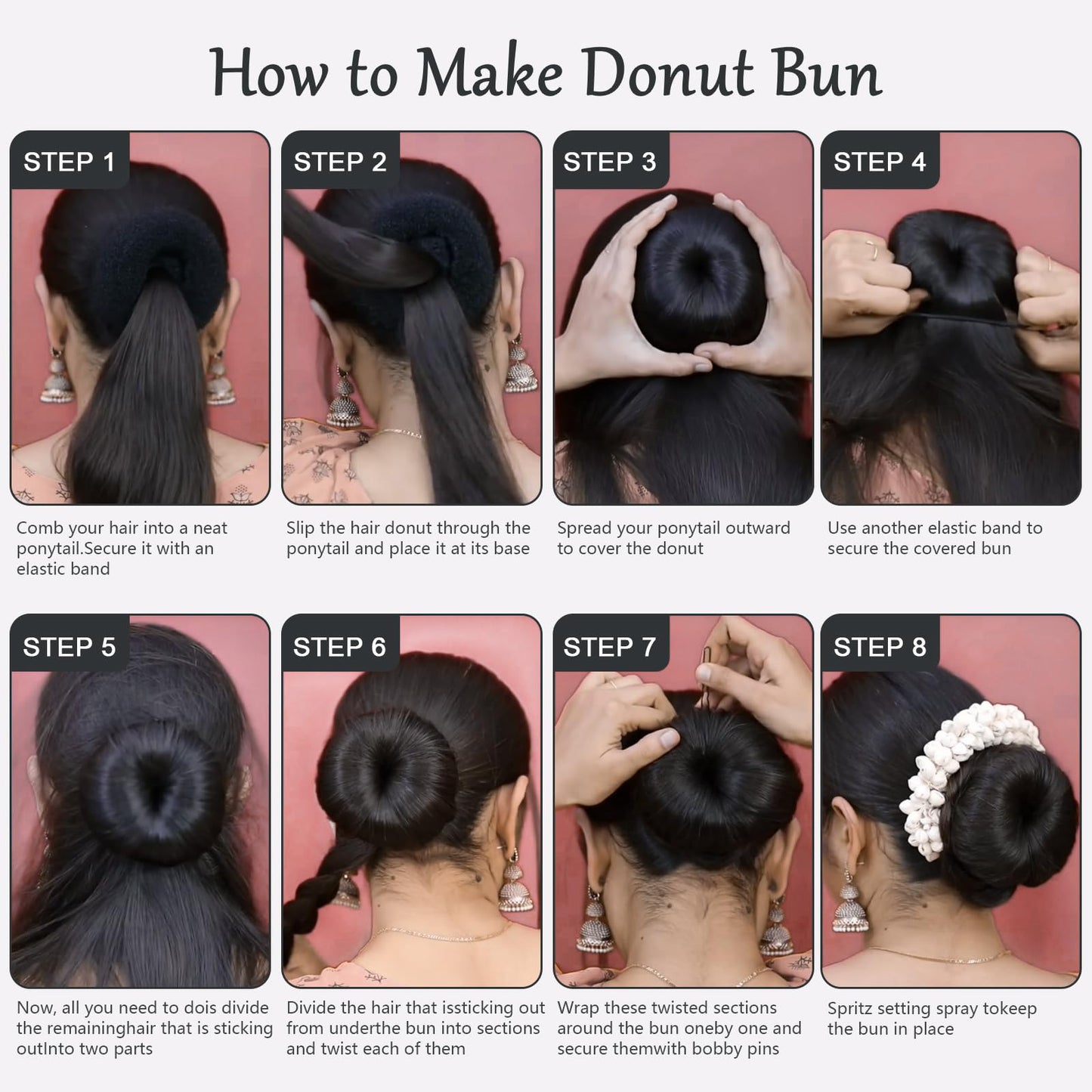 HOFASON Hair Donut 24 Pcs, Large Hair Bun Rings for Ballet Style, Bulk Sock Doughnut Shapers for Women Girls Long & Thick Hair (Size L/3.54 In, Brown)