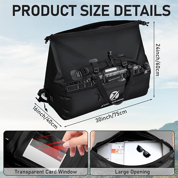 Waterproof Duffel Bag, Large Waterproof Duffel Backpack for Beach Vacation, Marine Dry Bags for Adventures, Heavy Duty Duffle Bag for Kayaking Boating Hiking Camping, 65L/110L/160L Sizes