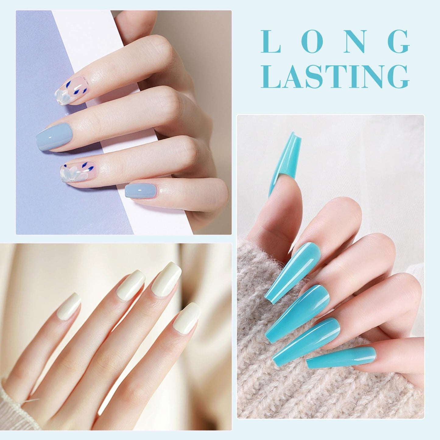 CANNI Gel Nail Polish Set, 6 Colors 9ML Nail Light Blue Magic Mint Light Green Beige Gel Nail Polish Soak Off Uv LED Lamp Nail Art Design Manicure Salon for Women
