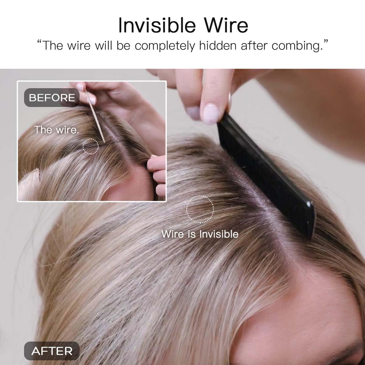 HOTBANANA Wire Hair Extensions, 12 inch 70g Dark Brown Fish Line Hair Extensions Real Human Hair Straight Invisible Wire Hair Extensions Remy Hair Extensions