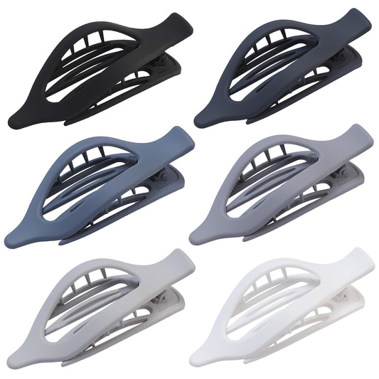 CHANDAT Flat Hair Clip 6 pcs Lay Down Claw Clips Hair Accessories for Women -Grey