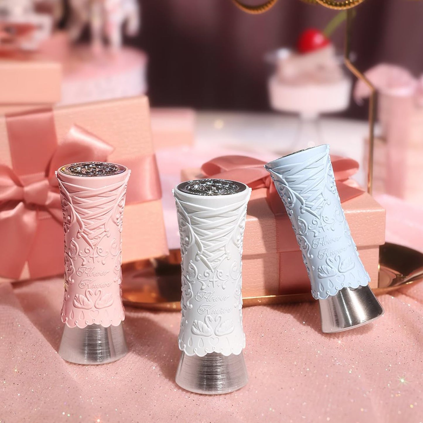 Flower Knows Swan Ballet Shine Solid Lip Gloss Stick-Moisturizing Tinted Lip Balm-Hydrating Lip Gloss in Balm-Long Lasting Lip Makeup for Girls&Women,Vegan & Cruelty-Free(B01 Little Star)